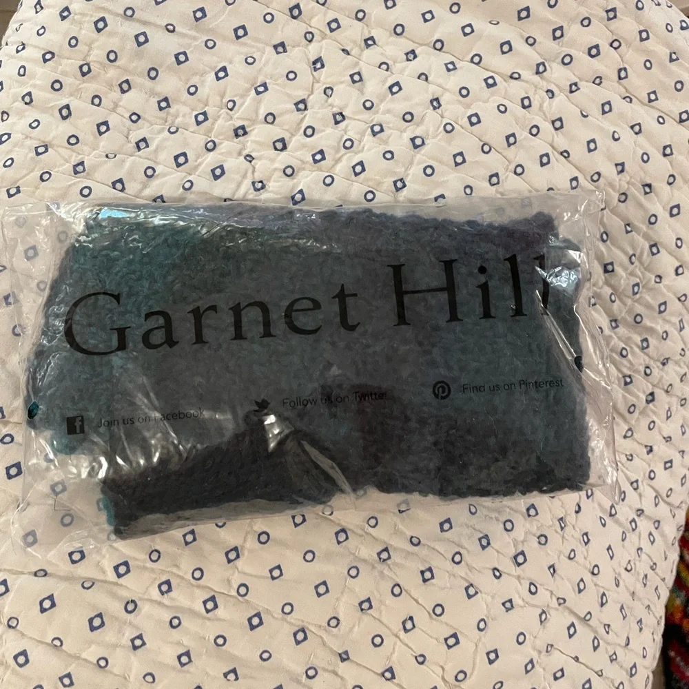 NIP Garnet Hill Teal/Blue Ombré Wool Blend Fingerless Gloves one size